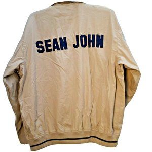 Sean John Mens Logo Jacket Tan Beige Size XXL 2XL